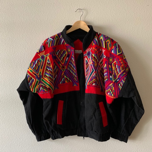 Vintage Handmade Embroidered Bomber Jacket - Picture 7 of 8